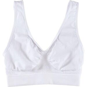 Fox Valley Traders Women's Seamless Wireless Cooling Comfort Bra - White - 2XL